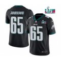 Philadelphia Eagles #65 Lane Johnson Black Super Bowl LVII Patch Vapor Untouchable Limited Stitched Jersey