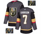 Vegas Golden Knights #7 Jason Garrison Authentic Gray Fashion Gold NHL Jersey