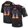 Kansas City Chiefs #11 Alex Smith Elite Black USA Flag Fashion NFL Jersey