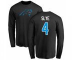 Carolina Panthers #4 Joey Slye Black Name & Number Logo Long Sleeve T-Shirt
