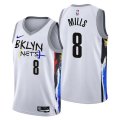 Brooklyn Nets #8 Patty Mills 2022-23 White City Edition Stitched Basketball Jersey