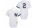 New York Yankees #2 Derek Jeter Authentic White Throwback MLB Jersey