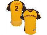 Baltimore Orioles #2 J.J. Hardy Yellow 2016 All-Star American League BP Authentic Collection Flex Base MLB Jersey