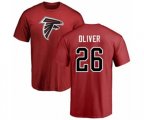Atlanta Falcons #26 Isaiah Oliver Red Name & Number Logo T-Shirt