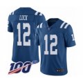 Indianapolis Colts #12 Andrew Luck Limited Royal Blue Rush Vapor Untouchable 100th Season Football Jersey