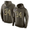 Houston Texans #34 Tyler Ervin Green Salute To Service Pullover Hoodie