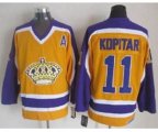 Los Angeles Kings #11 Anze Kopitar Yellow CCM Throwback Stitched Hockey Jersey