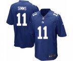 New York Giants #11 Phil Simms Game Royal Blue Team Color Football Jersey