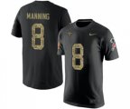 New Orleans Saints #8 Archie Manning Black Camo Salute to Service T-Shirt