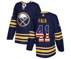 Adidas Buffalo Sabres #41 Justin Falk Authentic Navy Blue USA Flag Fashion NHL Jersey