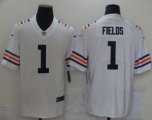 Chicago Bears #1 Justin Fields Nike White 2021 Draft First Round Pick Alternate Limited Jersey