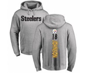 Pittsburgh Steelers #18 Diontae Johnson Ash Backer Pullover Hoodie