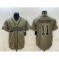 Dallas Cowboys #11 Micah Parsons 2022 Olive Salute to Service Cool Base Stitched Baseball Jersey
