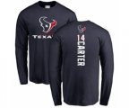 Houston Texans #14 DeAndre Carter Navy Blue Backer Long Sleeve T-Shirt