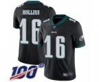 Philadelphia Eagles #16 Mack Hollins Black Alternate Vapor Untouchable Limited Player 100th Season Football Jersey