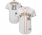 Houston Astros #21 Andy Pettitte White 2018 Gold Program Flex Base Authentic Collection MLB Jersey