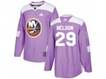 New York Islanders #29 Brock Nelson Purple Authentic Fights Cancer Stitched NHL Jersey