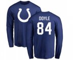 Indianapolis Colts #84 Jack Doyle Royal Blue Name & Number Logo Long Sleeve T-Shirt