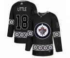 Winnipeg Jets #18 Bryan Little Authentic Black Team Logo Fashion NHL Jersey