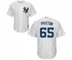 New York Yankees #65 James Paxton Replica White Home Baseball Jersey