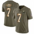 Cleveland Browns #7 DeShone Kizer Limited Olive Gold 2017 Salute to Service NFL Jersey