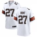 Cleveland Browns #27 Kareem Hunt Nike White Away Vapor Limited Jersey