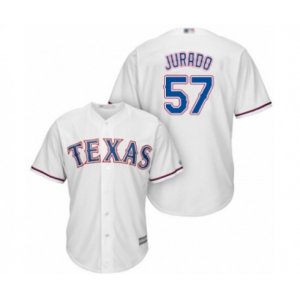Texas Rangers #57 Ariel Jurado Authentic White Home Cool Base Baseball Player Jersey