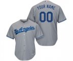 Los Angeles Dodgers Customized Replica Grey Road Cool Base Baseball Jersey
