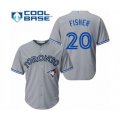 Toronto Blue Jays #20 Derek Fisher Authentic Grey Road Baseball Player Jersey