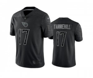 Tennessee Titans #17 Ryan Tannehill Black Reflective Limited Stitched Football Jersey