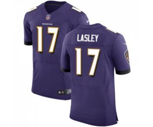 Baltimore Ravens #17 Jordan Lasley Purple Team Color Vapor Untouchable Elite Player Football Jersey