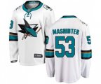 San Jose Sharks #53 Brandon Mashinter Fanatics Branded White Away Breakaway NHL Jersey