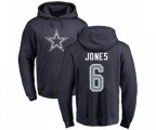 Dallas Cowboys #6 Chris Jones Navy Blue Name & Number Logo Pullover Hoodie