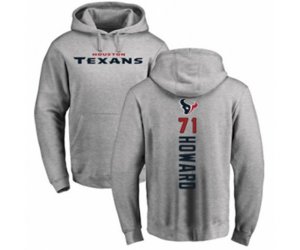 Houston Texans #71 Tytus Howard Ash Backer Pullover Hoodie