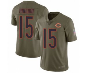 Chicago Bears #15 Eddy Pineiro Limited Olive 2017 Salute to Service Football Jersey