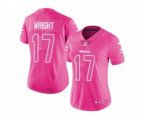Women Minnesota Vikings #17 Jarius Wright Limited Pink Rush Fashion NFL Jersey