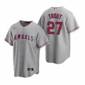 Nike Los Angeles Angels #27 Mike Trout Gray Road Stitched Baseball Jersey