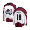 Colorado Avalanche #18 Conor Timmins Authentic White Away Fanatics Branded Breakaway NHL Jersey