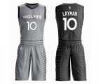 Minnesota Timberwolves #10 Jake Layman Swingman Gray Basketball Suit Jersey - City Edition