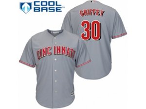 Cincinnati Reds #30 Ken Griffey Replica Grey Road Cool Base MLB Jersey