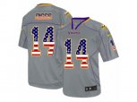 Minnesota Vikings #14 Stefon Diggs Elite Grey USA Flag Fashion NFL Jersey
