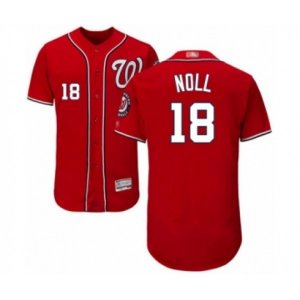 Washington Nationals #18 Jake Noll Red Alternate Flex Base Authentic Collection Baseball Player Jersey