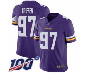 Minnesota Vikings #97 Everson Griffen Purple Team Color Vapor Untouchable Limited Player 100th Season Football Jersey