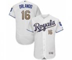 Kansas City Royals #16 Paulo Orlando White Home Flex Base Authentic Baseball Jersey