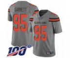 Cleveland Browns #95 Myles Garrett Limited Gray Inverted Legend 100th Season Football Jersey