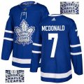 Toronto Maple Leafs #7 Lanny McDonald Authentic Royal Blue Fashion Gold NHL Jersey