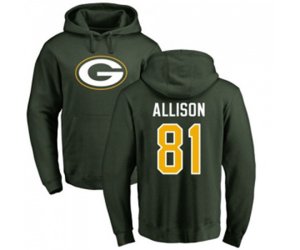 Green Bay Packers #81 Geronimo Allison Green Name & Number Logo Pullover Hoodie
