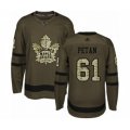 Toronto Maple Leafs #61 Nic Petan Authentic Green Salute to Service Hockey Jersey