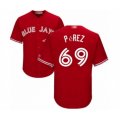 Toronto Blue Jays #69 Hector Perez Authentic Scarlet Alternate Baseball Player Jersey