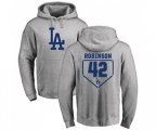Los Angeles Dodgers #42 Jackie Robinson Gray RBI Pullover Hoodie